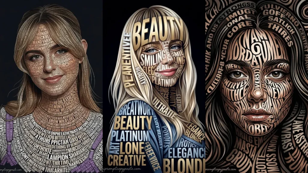 best typography portrait prompts