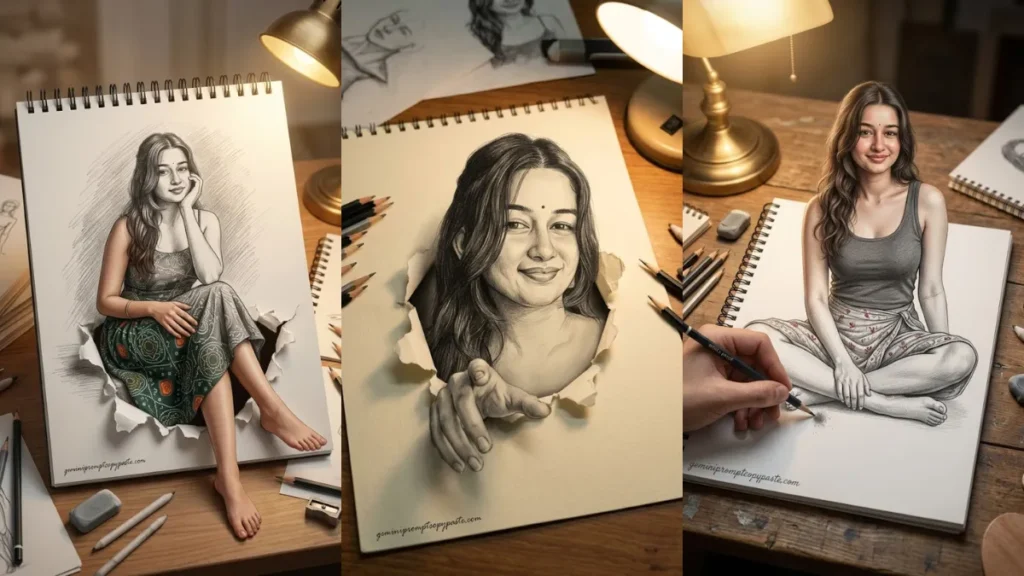 best 3D illusion portrait prompts