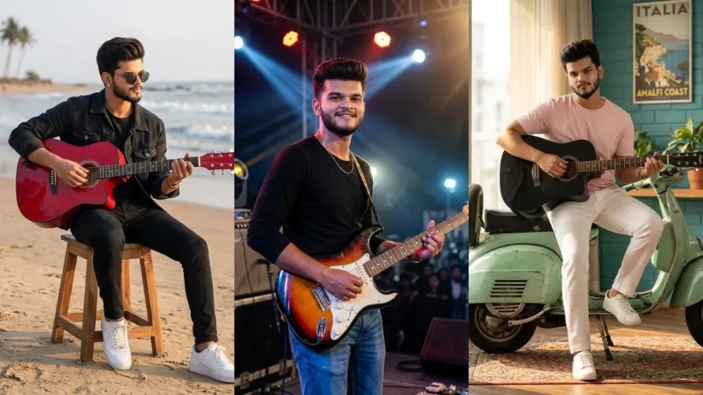 Boy Guitar Portraits with AI Prompts