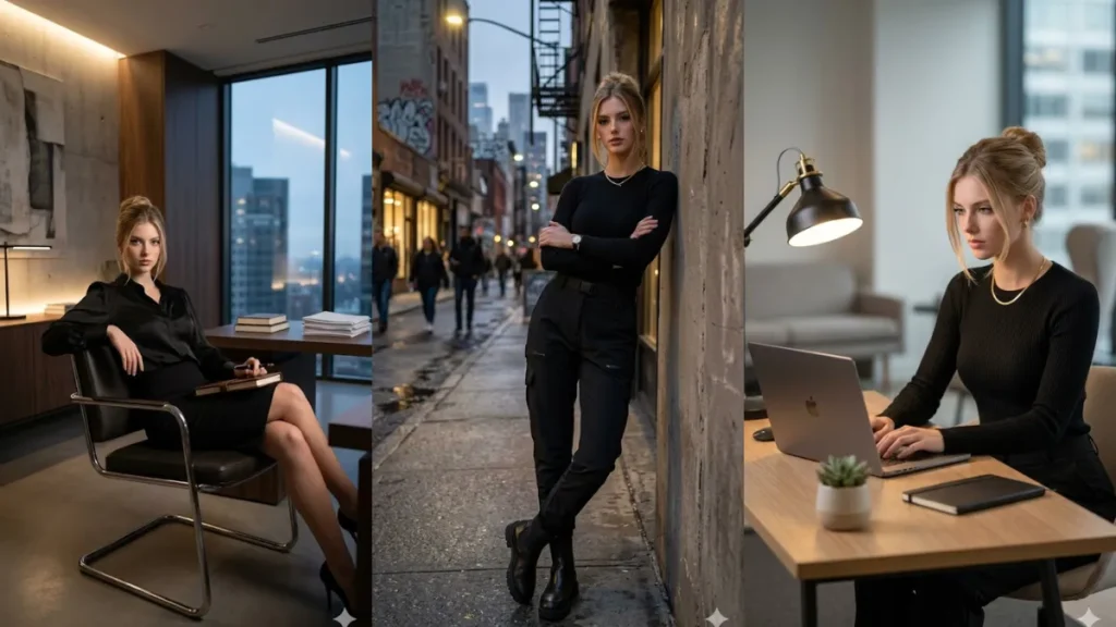Trending Black Outfit Girl AI Prompts