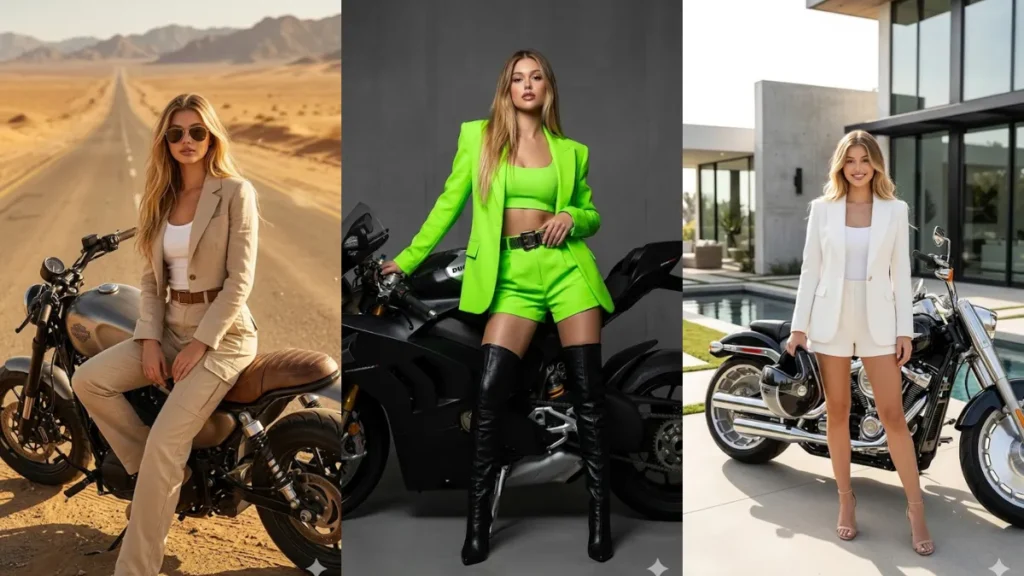 New Boss Lady Bike Pose AI Prompt