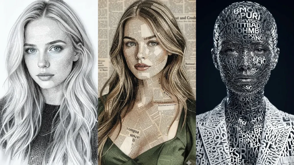 New Typography Portrait AI Prompts