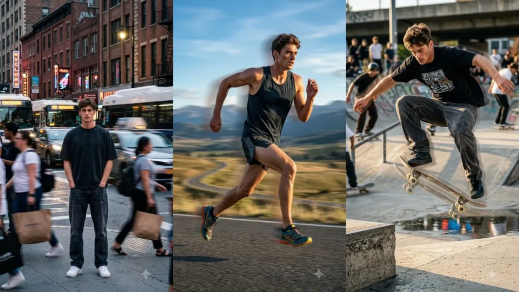 Motion Blur Men AI Prompts