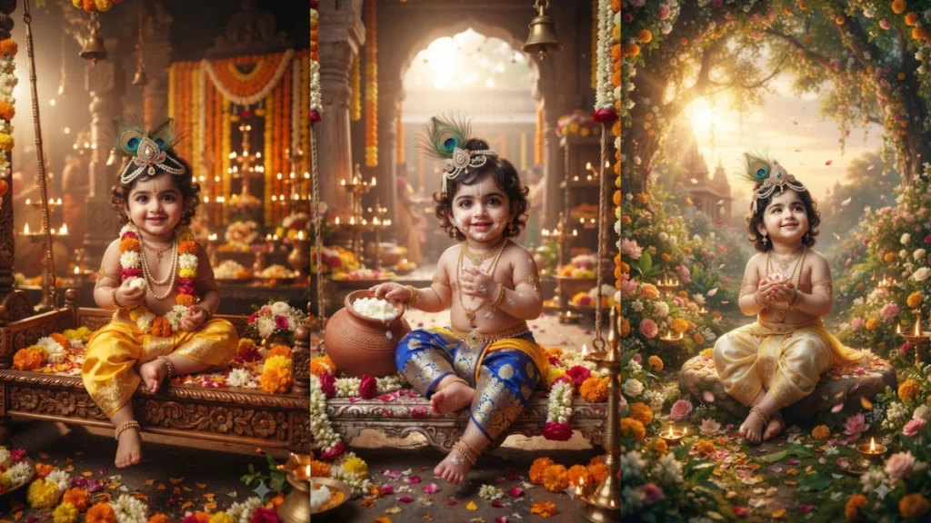 Janmashtami Bal Gopal AI Prompt – Viral Devotional Edit