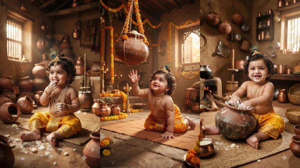 Krishna Baby Butter Thief AI Prompt